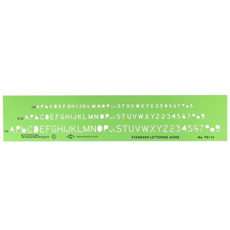 ALVIN TD112, Standard Lettering Guide Template, Drawing and Drafting Tool Architecture, and Design Template, Great for Students, Hobbyists, and Professionals - Image 3